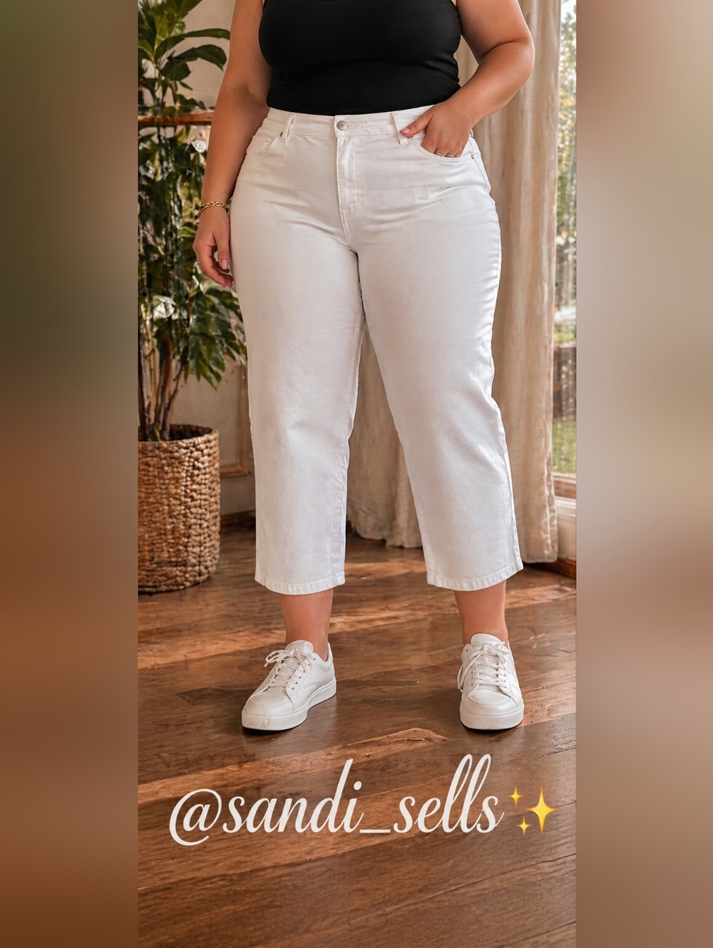 NWOT Plus croft & barrow White Cropped Jeans